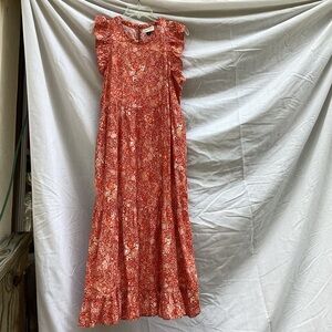 Universal Thread red floral ruffle tiered dress, size large